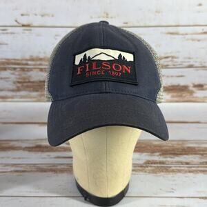 Filson Tin Cloth Logger Mesh Cap – Navy Discontinued Style Water-Resistant Hat